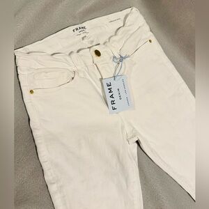 Frame Denim Women's White Le Skinny de Jeanne